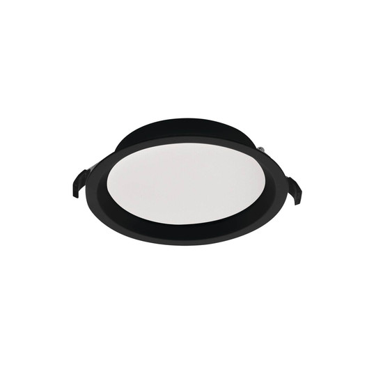 Kanlux LED Einbau-Downlight Tiberi 21W einstellbar CCT warm-/neutralweiss 3000K/3500K/4000K 90Ra IP44 Schwarz Aluminium Ø18,5cm 26380