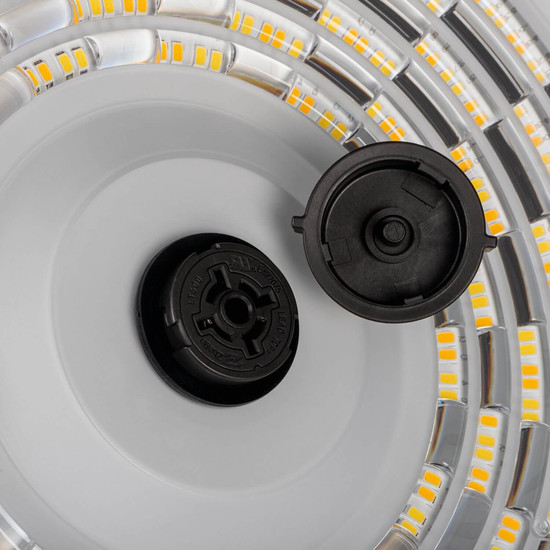 Kanlux LED Hallenstrahler HB Pro 200W CCT neutral-/tageslichtweiss 4000K/5000K/6500K dimmbar IP65 Schwarz Aluminium Ø31cm 27168