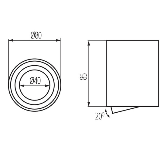Kanlux Aufbaustrahler Bord GU10 Weiß Aluminium Ø8cm 28784