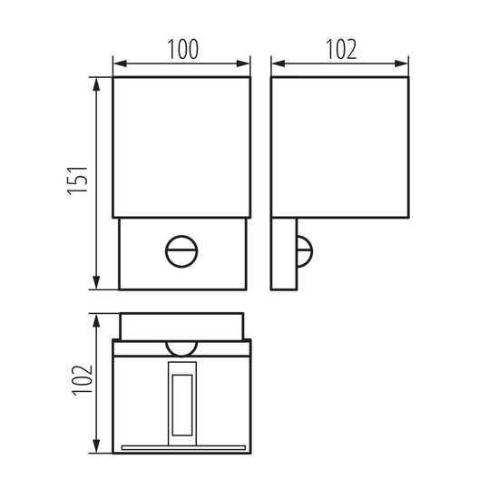 Kanlux LED Außenwandleuchte Reka 7W neutralweiss 4000K Bewegungsmelder IP54 Graphit Aluminium 10x10cm 28994