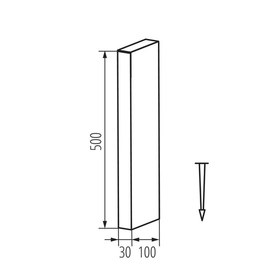 Kanlux Standfuß für Außenleuchte Reka mit Erdspieß 50cm Graphit 28999