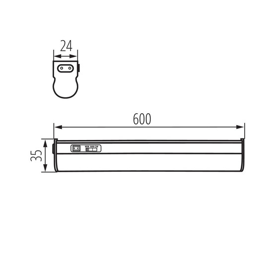 Kanlux LED Unterbauleuchte Mera 8W CCT warm-/neutral-/tageslichtweiss 3000K/4000K/6500K Weiß 60cm 29216