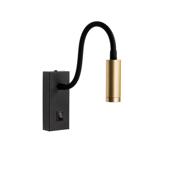 Kanlux LED Wandleuchte Tonil 3,3W warmweiss 3000K Schwarz Gold Aluminium 37cm 32519
