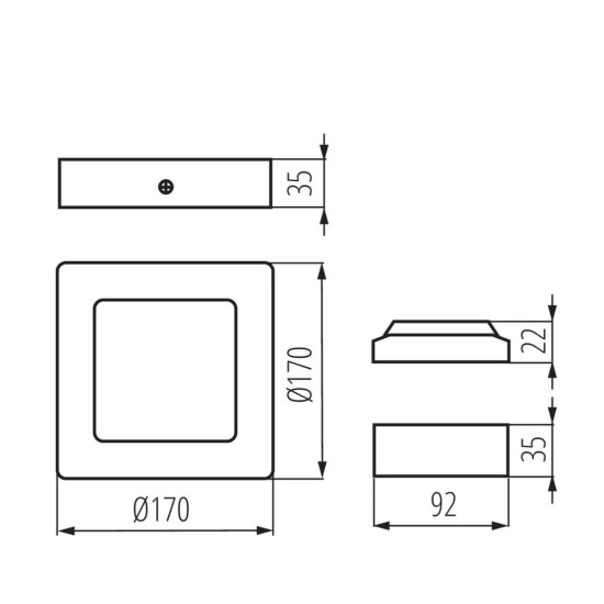 Kanlux Downlight, Einbauleuchte KANTI V2LED Schwarz 33548