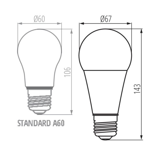 Kanlux Lampe IQ-LED A67 E27 Weiß 33748