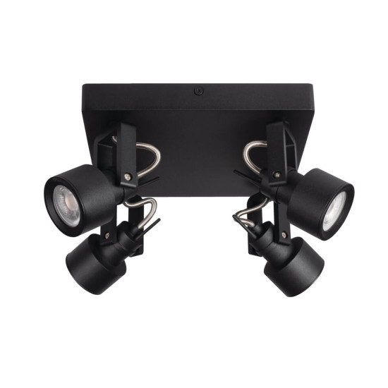 Kanlux Wand-Deckenleuchte SONDA II GU10 Schwarz 4x 34928