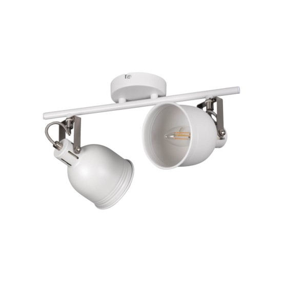 Kanlux Wand-Deckenleuchte DERATO E14 Weiß/Silberfarben 2x 35643