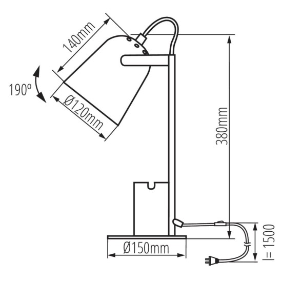 Kanlux Schreibtischleuchte RAIBO E27 E27 Blau 36282