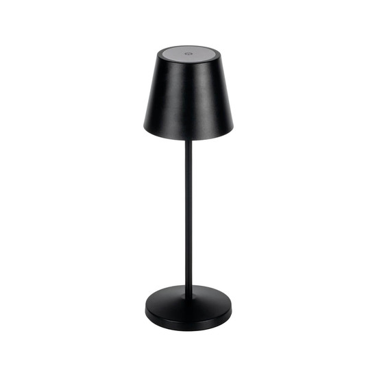 Kanlux LED Tischleuchte Inita 1,2W warmweiss 3000K Akku IP54 Schwarz Metall Ø11cm 36327