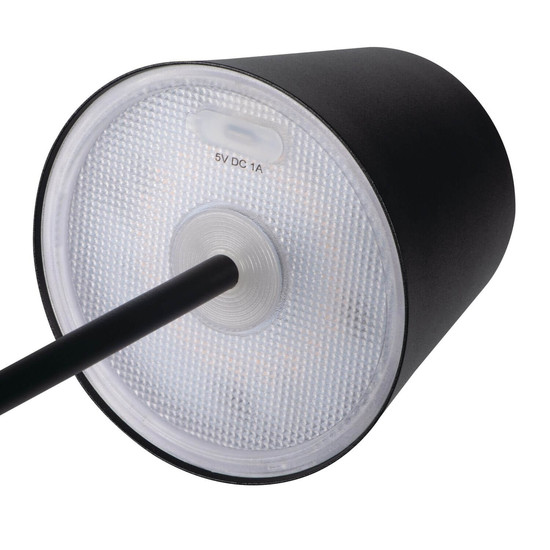 Kanlux LED Tischleuchte Inita 1,2W warmweiss 3000K Akku IP54 Schwarz Metall Ø11cm 36327