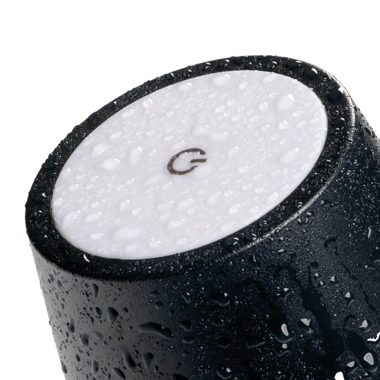 Kanlux LED Tischleuchte Inita 1,2W warmweiss 3000K Akku IP54 Schwarz Metall Ø11cm 36327