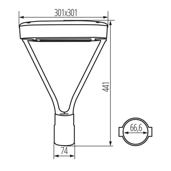 Kanlux LED Mastleuchte Parcoli 50W einstellbar CCT warm-/neutral-/tageslichtweiss 3000K/4000K/6500K IP66 Grau Aluminium 30x30cm 36435