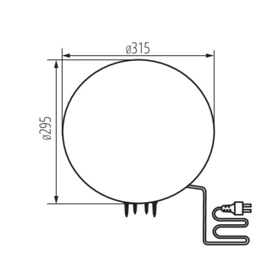 Gartenkugel Kugelleuchte Ø315 mm Ball 230V E27 IP65 Garten Lampe Naturstein Optik Kanlux Stono