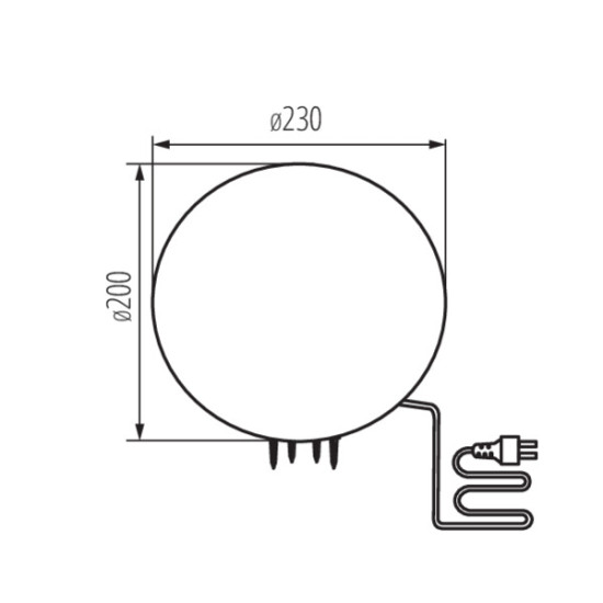 Gartenkugel Kugelleuchte Ø230 mm Ball 230V E27 IP65 Garten Lampe Naturstein Optik Kanlux Stono