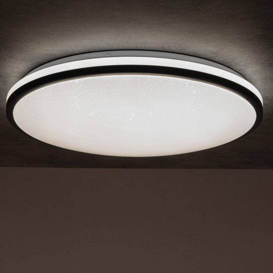 Kanlux LED Deckenleuchte Arvos 37W CCT warm-/tageslichtweiss 3000-6500K Fernbedienung Schwarz Stahl Ø50cm 37329
