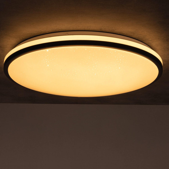 Kanlux LED Deckenleuchte Arvos 37W CCT warm-/tageslichtweiss 3000-6500K Fernbedienung Schwarz Stahl Ø50cm 37329