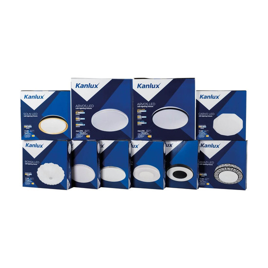 Kanlux LED Deckenleuchte Arvos 37W CCT warm-/tageslichtweiss 3000-6500K Fernbedienung Schwarz Stahl Ø50cm 37329