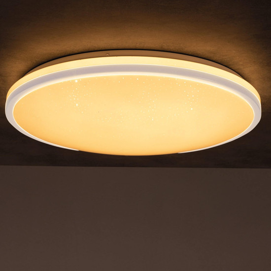 Kanlux LED Deckenleuchte Arvos 37W CCT warm-/tageslichtweiss 3000-6500K Fernbedienung Weiß Stahl Ø50cm 37332