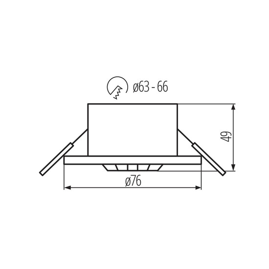 Kanlux Bewegungsmelder Merge PIR Decke Einbau IP65 Schwarz Linse Schwarz 37371