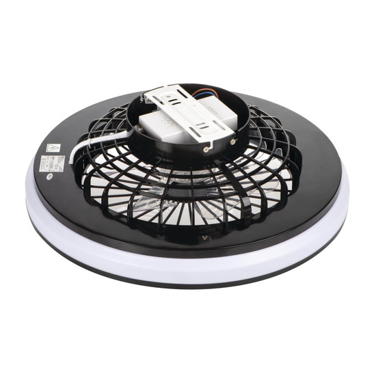 Kanlux LED Deckenleuchte mit Ventilator Plave 48W CCT warm-/neutral-/tageslichtweiss 3000K/4000K/6500K Fernbedienung Schwarz Weiß Ø48,5cm 38033