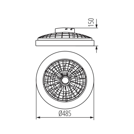 Kanlux LED Deckenleuchte mit Ventilator Plave 48W CCT warm-/neutral-/tageslichtweiss 3000K/4000K/6500K Fernbedienung Schwarz Weiß Ø48,5cm 38033