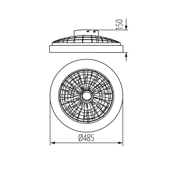 Kanlux LED Deckenleuchte mit Ventilator Plave 48W RGB + CCT 3000-6500K Fernbedienung Schwarz Weiß Ø48,5cm 38034
