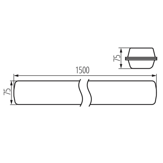 Kanlux LED Notleuchte MAH Pro 52W einstellbar neutralweiss 4000K IP66 Notlicht Grau 150cm 38148