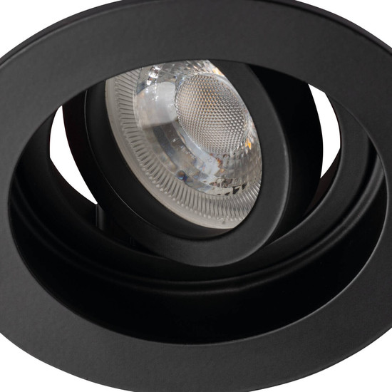 Kanlux Einbaurahmen Aret GU10/GU5,3 Schwarz Aluminium Ø10cm 38362