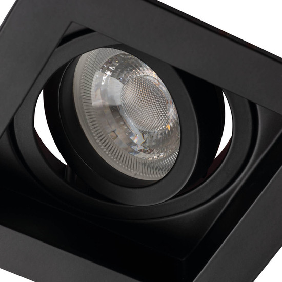 Kanlux Einbaurahmen Aret GU10/GU5,3 Schwarz Aluminium 10x10cm 38365