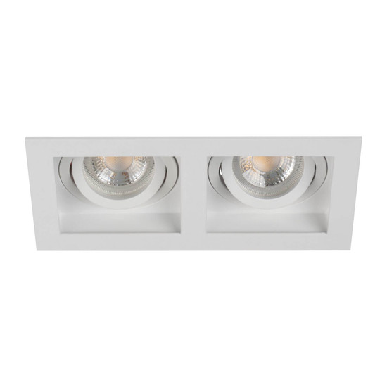 Kanlux Einbaurahmen Aret 2-flammig 2xGU10/GU5,3 Weiß Aluminium 18,5x10cm 38367