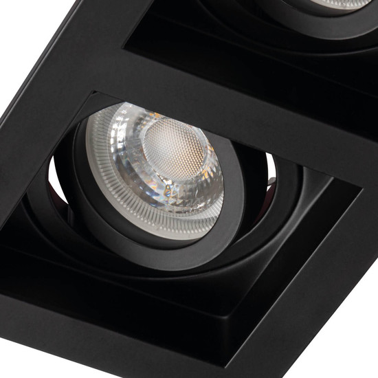 Kanlux Einbaurahmen Aret 2-flammig 2xGU10/GU5,3 Schwarz Aluminium 18,5x10cm 38368