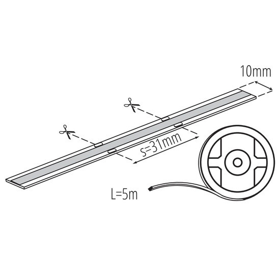 Kanlux LED Streifen 5m LCOB 15W/m 24V RGB IP65 10mm 38431