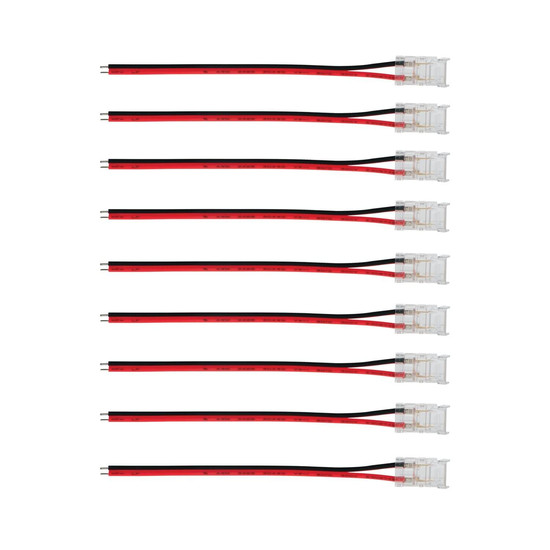 Kanlux 2x Einspeiseverbinder für LED Streifen einfarbig 8mm mit Kabel 38478