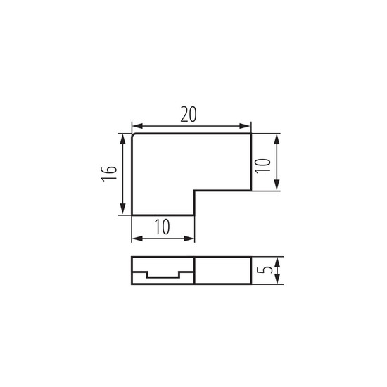 Kanlux 2x Verbinder für LED Streifen einfarbig 8mm L-Form 38479