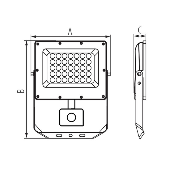 Kanlux LED Fluter Acete 30W CCT warm-/neutral-/tageslichtweiss 3000K/4000K/6500K Bewegungsmelder IP44 Grau Aluminium 38497