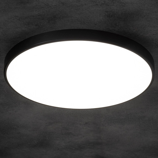 Kanlux LED Deckenleuchte S Plafon 20W CCT warm-/tageslichtweiss 3000-6500K dimmbar WLAN App Schwarz Ø39cm 38610