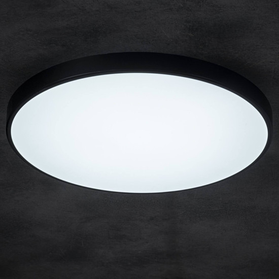 Kanlux LED Deckenleuchte S Plafon 20W CCT warm-/tageslichtweiss 3000-6500K dimmbar WLAN App Schwarz Ø39cm 38610