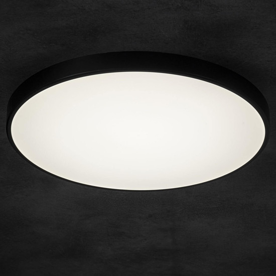 Kanlux LED Deckenleuchte S Plafon 20W CCT warm-/tageslichtweiss 3000-6500K dimmbar WLAN App Schwarz Ø39cm 38610