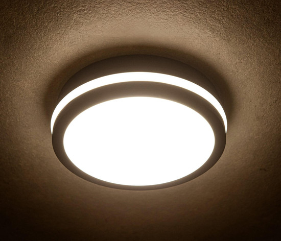 Kanlux LED Deckenleuchte Beno rund 30W einstellbar CCT warm-/neutralweiss 3000K/3500K/4000K IP65 Graphit Ø26cm 38783