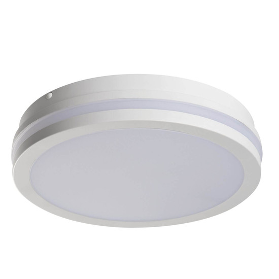 Kanlux LED Deckenleuchte Beno rund 30W einstellbar CCT warm-/neutralweiss 3000K/3500K/4000K Bewegungsmelder IP65 Weiß Ø26cm 38785