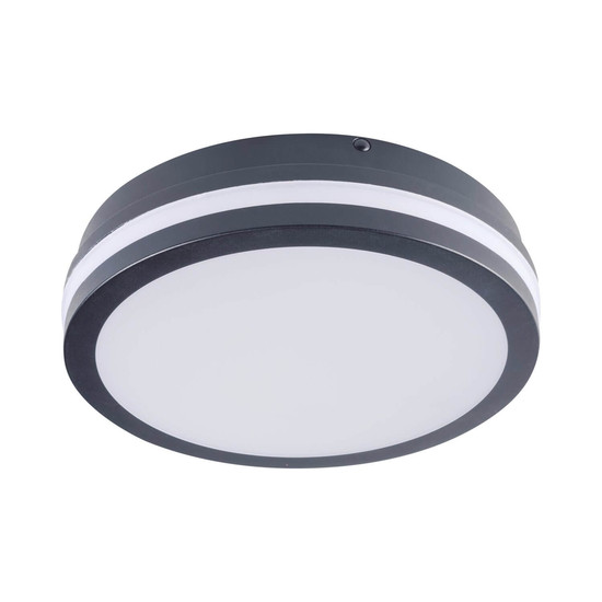 Kanlux LED Deckenleuchte Beno rund 18W einstellbar CCT warm-/neutralweiss 3000K/3500K/4000K IP65 Graphit Ø22cm 38789