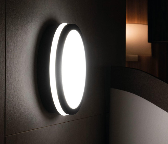 Kanlux LED Deckenleuchte Beno rund 18W einstellbar CCT warm-/neutralweiss 3000K/3500K/4000K IP65 Graphit Ø22cm 38789