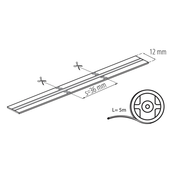 Kanlux LED Streifen 5m LCOB 21W/m 24V RGB + CCT 3000-6100K 90Ra dimmbar 12mm 38915