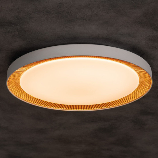 Kanlux LED Deckenleuchte Anbar 37W CCT warm-/tageslichtweiss 3000-6500K Fernbedienung Weiß Bronze Stahl Ø55cm 38930