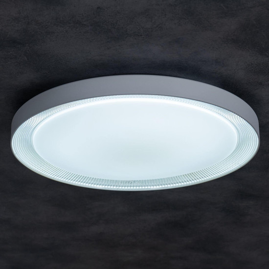 Kanlux LED Deckenleuchte Anbar 37W CCT warm-/tageslichtweiss 3000-6500K Fernbedienung Weiß Stahl Ø55cm 38931