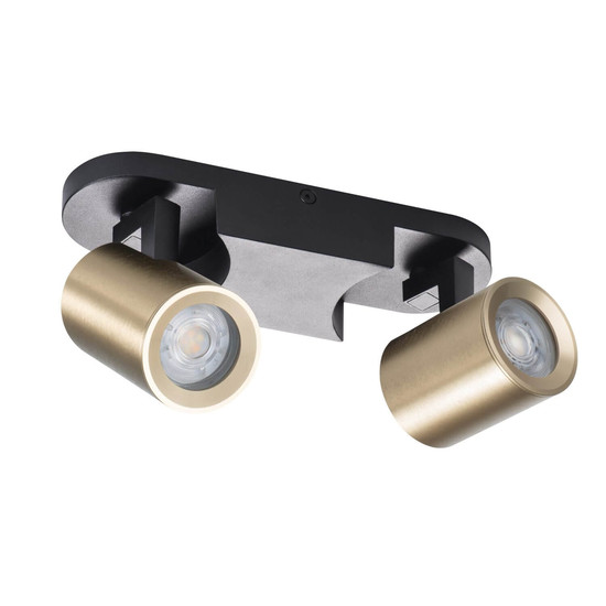 Kanlux Deckenstrahler Laurin 2-flammig 2xGU10 Schwarz Gold Aluminium 38961