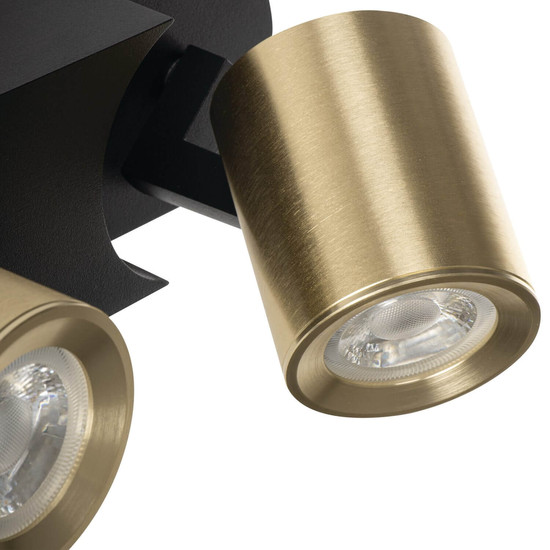 Kanlux Deckenstrahler Laurin 2-flammig 2xGU10 Schwarz Gold Aluminium 38961