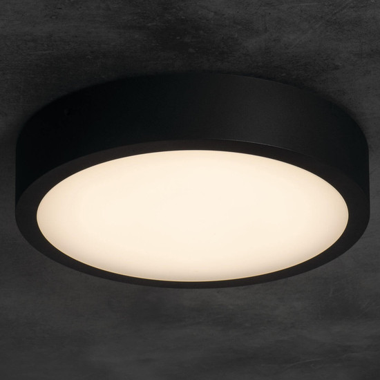 Kanlux LED Deckenleuchte Daber 13W einstellbar CCT warm-/neutralweiss 3000K/3500K/4000K IP66 Schwarz Ø25cm 39022