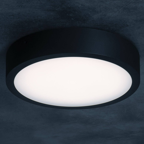 Kanlux LED Deckenleuchte Daber 13W einstellbar CCT warm-/neutralweiss 3000K/3500K/4000K IP66 Schwarz Ø25cm 39022