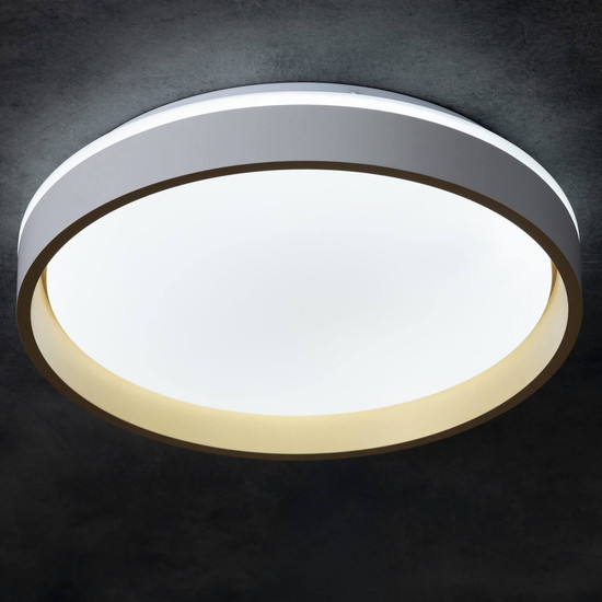 Kanlux LED Deckenleuchte Soln 25W CCT warm-/tageslichtweiss 2700-6500K 90Ra dimmbar Fernbedienung Weiß Gold Metall Ø38cm 39110